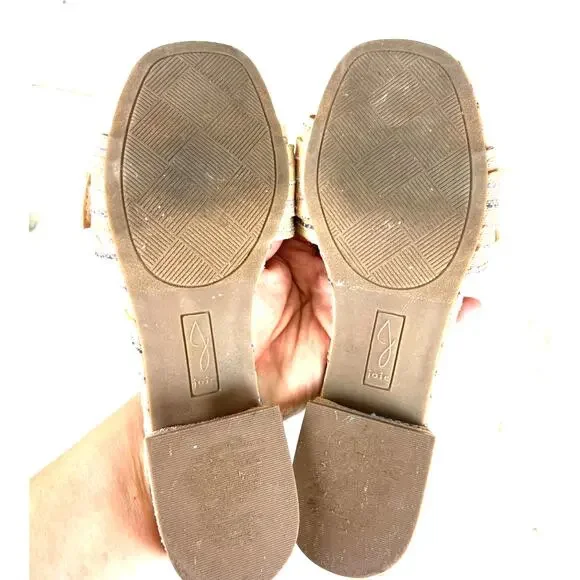 Joie Womens 7.5 Claire Multicolor Stripe Woven Buckle Flat Sandals Casual Summer - Picture 7 of 8